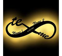 Schlummerlicht24 luce Regali Amore infinito Regalo Anniversario Matrimonio con Nome per Ragazza Ragazzo Donna per l'anniversario San Valentino