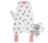 schlummersack Sacco nanna estivo con piedi, 1 Tog, 60 cm, sottile, koala, sacco a pelo con gambe e polsini allungati, per una statura di 60-70 cm, sacco nanna per neonati, estate e primavera