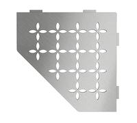 Schluter Mensola angolare pentagonale per pareti piastrellate, design floreale, materiale in acciaio inossidabile, finitura in acciaio inox spazzolato, linguette di ancoraggio spesse 3/32" - SES2D5EB