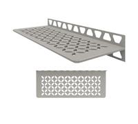 Schluter Mensola rettangolare per pareti piastrellate, spessore 4 mm, design floreale, materiale in alluminio, finitura grigio pietra, SWS1D5TSSG
