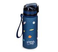 Schmatzfatz Borraccia per bambini, 400 ml, sport per scuola e asilo, chiusura 1 clic, bottiglia d'acqua insapore, a prova di perdite, con inserto di frutta, senza BPA, blu navy