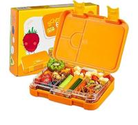 schmatzfatz Contenitore per il pranzo, per bambini, con scomparti, senza BPA, per ragazze e ragazzi, perfetto per scuola, asilo e gite (arancione foresta)