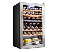 SCHMÉCKÉ - Refrigeratore per vino a doppia zona con lucchetto - Grande cantina non incassata per vino rosso, bianco, champagne e spumante - 41f-64f con controllo digitale della temperatura in acciaio