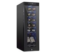 Schmecke - Refrigeratore per vino da 12 bottiglie con serratura | Grande cantina indipendente | 41f-64f con controllo digitale della temperatura per vino rosso, bianco, champagne o spumante, nero