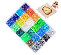 Schmelzperlen - 24-farbiges DIY-Pixel-Bastelset, buntes Schmelzperlen-Set, kreatives Bastelmaterial | Perfekt für Kindergeburtstage, Schule, Sommercamps, Heimstudios, Spielzimmer, Kitas und Hobbyproje