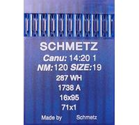 SCHMETZ - 10 aghi circolari per macchina da cucire, sistema 287/WH 1738 A, spessore 120