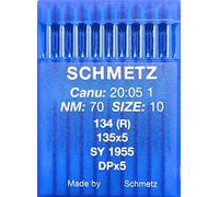 Schmetz, 10 aghi con testa rotonda per macchina da cucire, sistema 134 (R), industriali, spessore 70 -