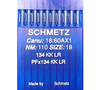 Schmetz 10 aghi per macchine da cucire (Pistone rotondo) per cuoio, sistema di aghi 134 KK LR (industriale) NM 110, dimensione 18