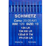 SCHMETZ 10 (pistone rotondo) in pelle aghi per macchina da cucire sistema 134 KK LR (industriale) NM 120 Size 19