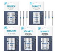 Schmetz 25 aghi per macchina da cucire, pistone piatto 130/705 - Jeans 90, 100 & 110