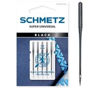 SCHMETZ | 5 Aghi per macchine da cucire | Black Super Universali | 130/705 H-SU | Spessore 80/12 | Con speciale rivestimento antiaderente