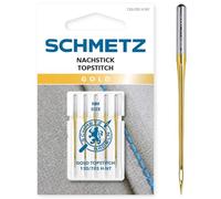 SCHMETZ | 5 Aghi per macchine da cucire | Dorati Topstitch | 130/705 H-NT | Spessore 80/12