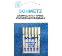 Schmetz 5 Overlock Serger - Set di aghi per macchina da cucire (pistone piatto) ELx705, spessore 80/12/90/14