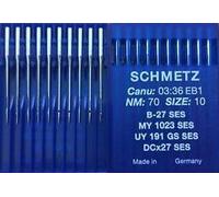 Schmetz, aghi per macchina da cucire industriale B-27/B-27 SES con punta a sfera(confezione da 10), incluso infila ago B-27 SES - 70/10 (3 Packets For The Price Of 2)