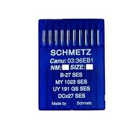 Schmetz, aghi per macchina da cucire industriale B-27/B-27 SES con punta a sfera(confezione da 10), incluso infila ago B-27 SES - 120/19 (Single Packet)