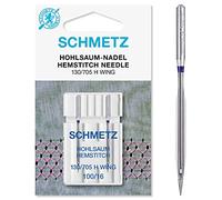SCHMETZ Aghi per macchina da cucire orla/ala, confezione da 2, taglia 100/16 (3 pacchetti da 2 al prezzo di 2!)