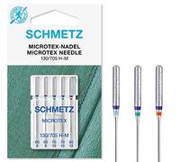 Schmetz - Aghi per macchina da cucire Schmetz (89 tipi, dimensioni a scelta), 3 Packets For The Price Of 2, Microtex Assorted 60/8 - 80/12 + Threader
