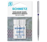 Schmetz - Aghi per macchina da cucire Schmetz (89 tipi, dimensioni a scelta), Single Packet, Hemstitch / Wing 100/16 + Threader