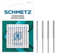 SCHMETZ Aghi per macchina da cucire I 287 WH e DBx1 | 10 aghi tondi per pistone 287 WH, DBx1, 1738 e SY 2270 | Spessore ago 4 x 70/10 / 4 x 80/12 / 2 x 90/14