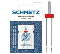 SCHMETZ Ago per macchine da cucire | 1 ago gemello per jeans 4,0/100 | Sistema 130/705 H-J ZWI NE 4,0 | Può essere utilizzato su tutte le macchine da cucire per uso domestico con funzione Zig-zag