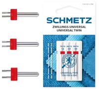 SCHMETZ Ago per macchine da cucire | 3 Aghi gemello universale 1,6/70 2,0/80 3,0/90 | 130/705 H ZWI SORT. | adatto per tutte le comuni macchine da cucire domestiche dotate di funzione a zig-za