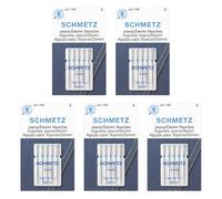 SCHMETZ Jean & Denim Aghi per macchina da cucire, aghi di precisione per tessuti pesanti, misura 90/14, 5 cartoncini, confezione da 5