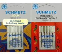Schmetz - Set di aghi da ricamo in titanio, 75/11