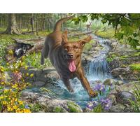 Schmidt 58559 Mark Frederickson, Dog Love, Passeggiata primaverile con Labrador Retriever, puzzle da 1000 pezzi