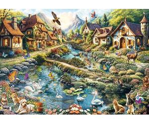 Schmidt 58874 Villaggio ai margini della Foresta, Puzzle da 1000 Pezzi