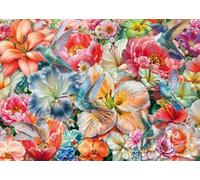 Schmidt 59721 - Puzzle esagonale con fiori grandi, 592 pezzi