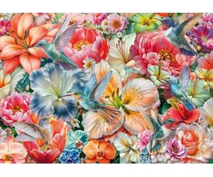 Schmidt 59721 - Puzzle esagonale con fiori grandi, 592 pezzi