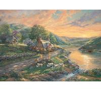 Schmidt 59774-Puzzle da 1000 Pezzi con Immagine di Thomas Kinkade, Motivo: Alba di Smeraldo