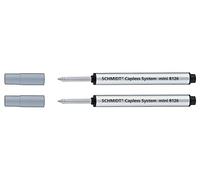 Schmidt 8126, confezione da 2 mini refill per penna roller, di colore blu, con punta fine, senza tappo