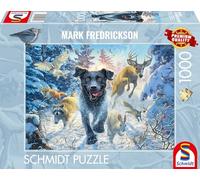 Schmidt- Animali Spiele 58558 Mark Frederickson, Amore per i Cani, Labrador Nero nella Neve, Puzzle da 1000 Pezzi, Multicolore
