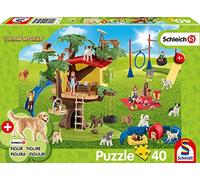 Puzzle SCHMIDT Schleich Cani Felici 40 Pezzi con Figura Schleich