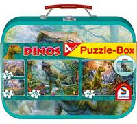 Schmidt - Puzzle 4v1 Doinosauri contro plechovom kufríku - 100 Pezzi
