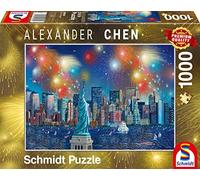Schmidt-La Statua della libertà con Fuochi d‘Artificio Puzzle Adulto 1000 Pezzi, 59649