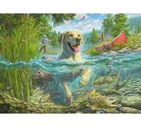 Schmidt Mark Fredrickson Hundeliebe gelber Labrador auf Fischjagd 1000 58557