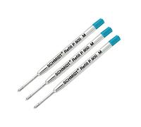 Schmidt P900 Parker Style Penna a sfera Ricarica, punta media, confezione da 3, confezione da 3 (turchese)