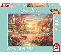 Schmidt Spiele 58554 Chuck Pinson-Puzzle da 1000 pezzi, motivo: mattina sul lago, Multicolore
