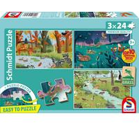 Schmidt - Puzzle 3x24 Animali della foresta - 40-99 Pezzi