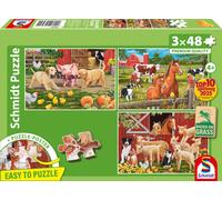 Schmidt - Puzzle 3x48 Animali nella fattoria - 40-99 Pezzi