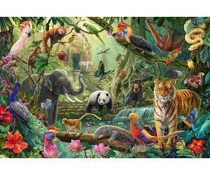 Schmidt - Puzzle Fauna selvatica colorata nella giungla - 100 Pezzi