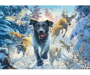 Schmidt - Puzzle Fredrickson: Labrador nella neve - 1000 Pezzi