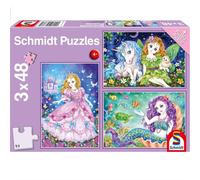 Schmidt Puzzle Principessa, Fata, Sirena 3x48 pezzi - LatestBuy