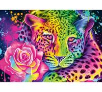 Schmidt - Puzzle Sheena Pike: Leopardo arcobaleno neon - 1000 Pezzi