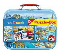 schmidt Puzzle Trasporto 4in1 in scatola di latta (26,26,48,48 pezzi)