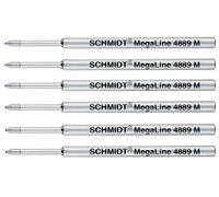 Schmidt: ricarica 4889 préssurisée per Fisher Space Pen spr4 Nero Punta Media, Set di 6.