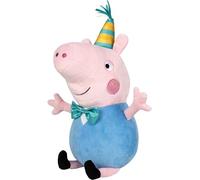 Schmidt Spiele 42830 Peppa Pig, Schorsch Wutz, Party, 37 cm Plüschfigur Maiale Peluche, Multicolore