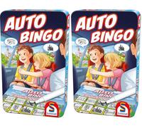 Schmidt Spiele 51434 - Bingo per auto, con gioco in scatola di metallo, multicolore (Confezione da 2)